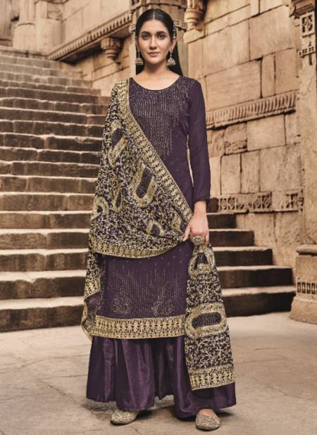 Purple Colour Vouch Naari 7 New Exclusive Wear Heavy Georgette Salwar Suit Collection 7002